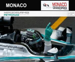 yapboz Nico Rosberg slaví vítězství v Grand Prix Monaka 2014